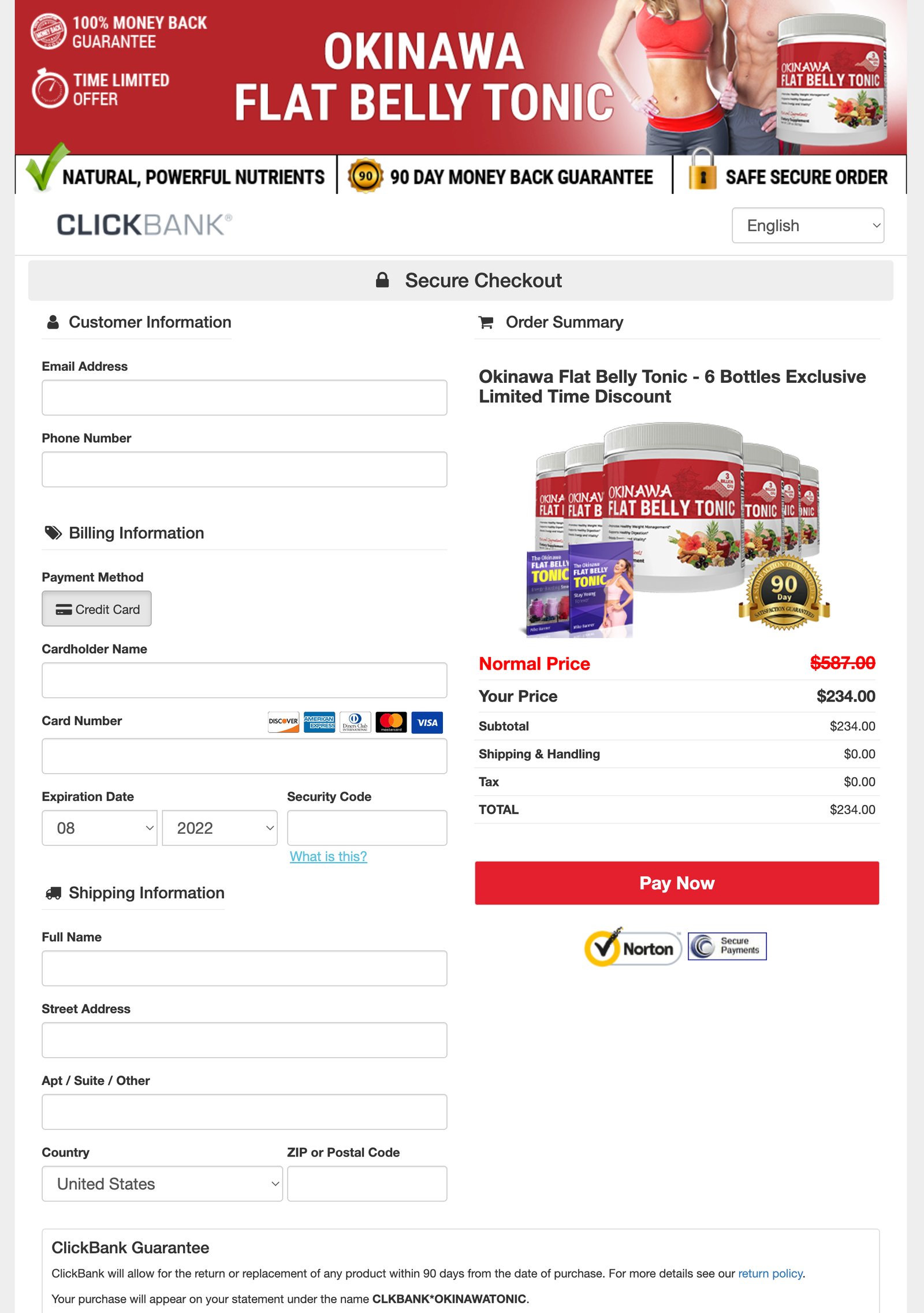 Okinawa Flat Belly Tonic - Order Page